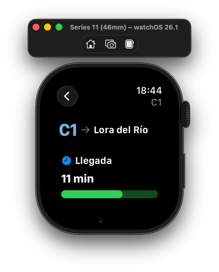 Train detail showing arrival time and progress